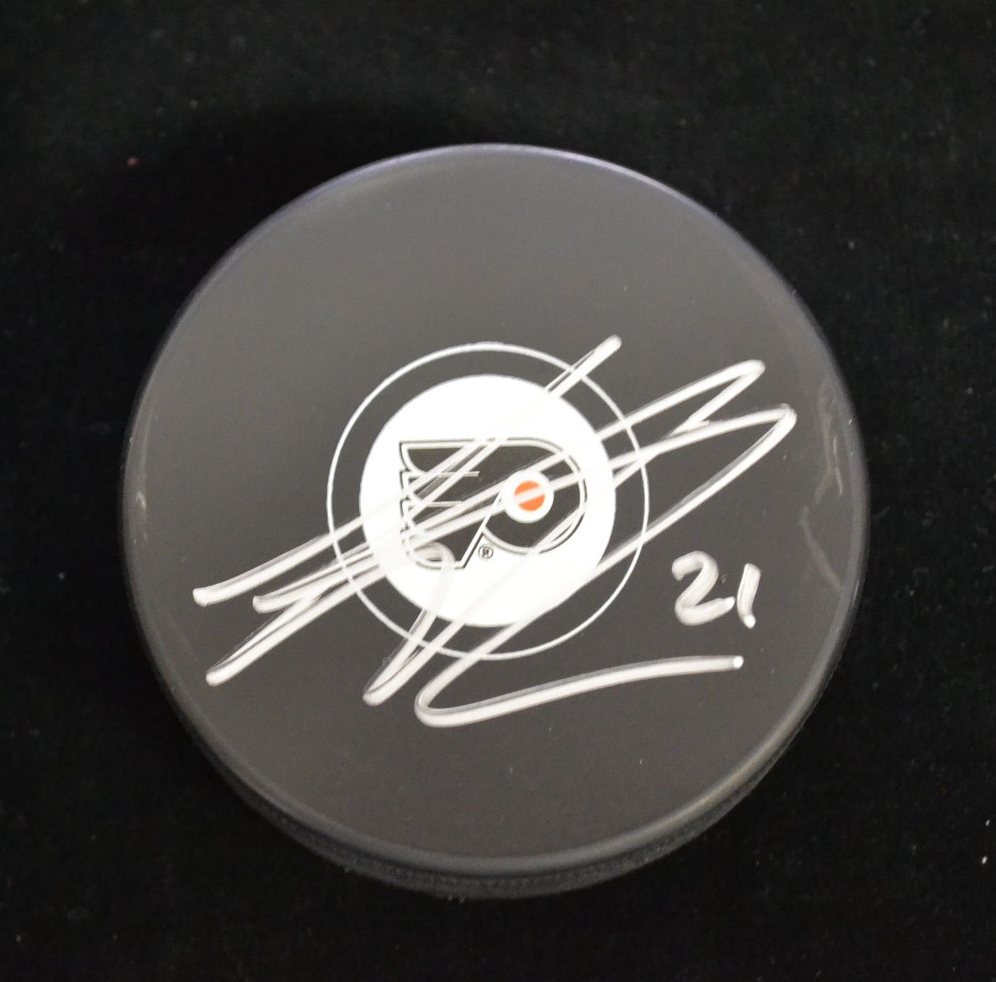 Philadelphia Flyers Scott Laughton Autographed Puck - Carls Cards ...