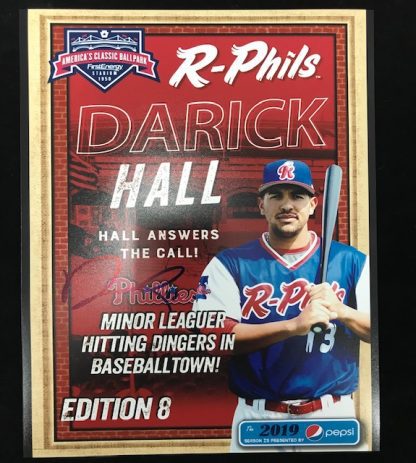 Reading Phillies Darick Hall Autographed 8 x 10