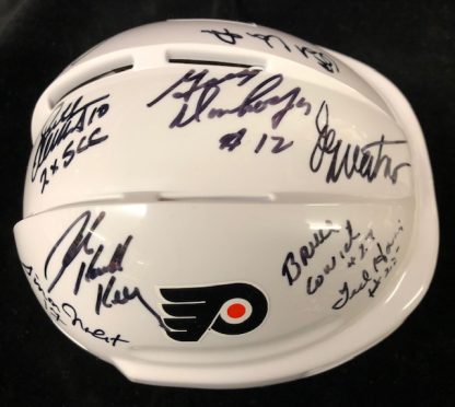 Philadelphia Flyers Multi 9 Player Autographed Mini Helmet