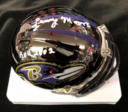 Baltimore Ravens Lenny Moore Autographed Chrome Mini Helmet
