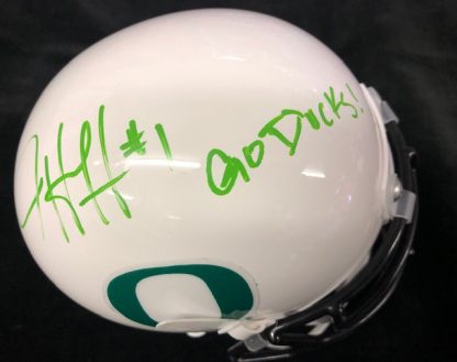 Oregon Ducks Josh Huff Autographed White Mini Helmet