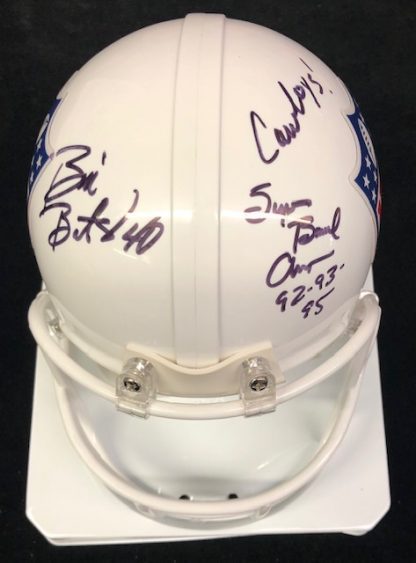 Dallas Cowboys Bill Bates Autographed NFL Shield Mini Helmet