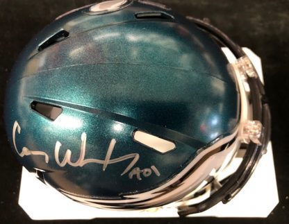Philadelphia Eagles Carson Wentz Autographed  Mini Helmet Fanatics Sticker