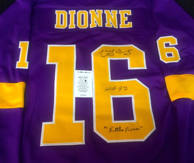 Marcel Dionne Signed Los Angeles Kings Purple Jersey / 4 Inscriptions  (Beckett)