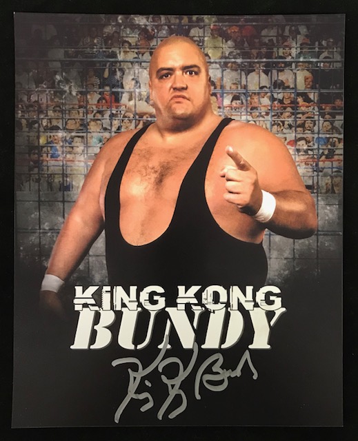 WWF WWE LEGEND KING KONG BUNDY AUTOGRAPHED 8X10 PHOTO WITH COA! 