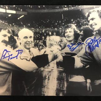 Philadelphia Flyers Bernie Parent / Bill Clement / Bobby Clarke AUtogrpahed 8x10 Photo
