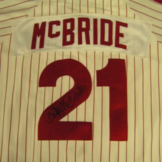 Philadelphia Phillies Bake McBride Autographed Jersey