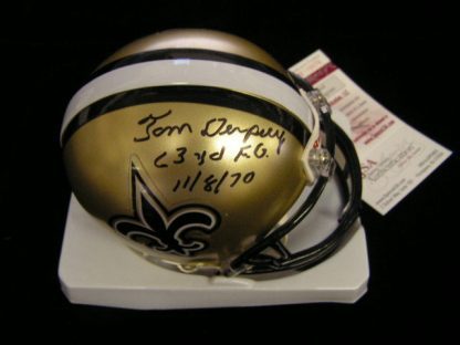 New Orleans Saints Tom Dempsey Autographed Mini Helmet
