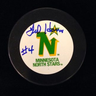 Minnesota North Stars Ted Harris Autographed Puck