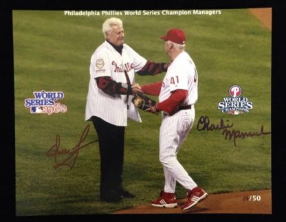 Philadelphia Phillies WSC Managers Green and Manuel Autographed Photo