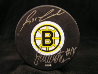 Boston Bruins Leach/Watson Autographed Puck