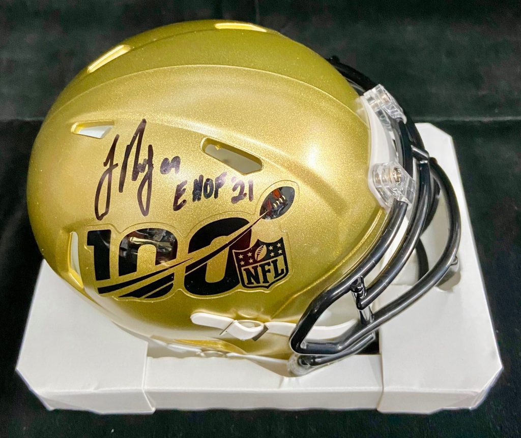 NFL 100 Mini Helmet Autographed by Jon Runyan Carls Cards & Collectibles