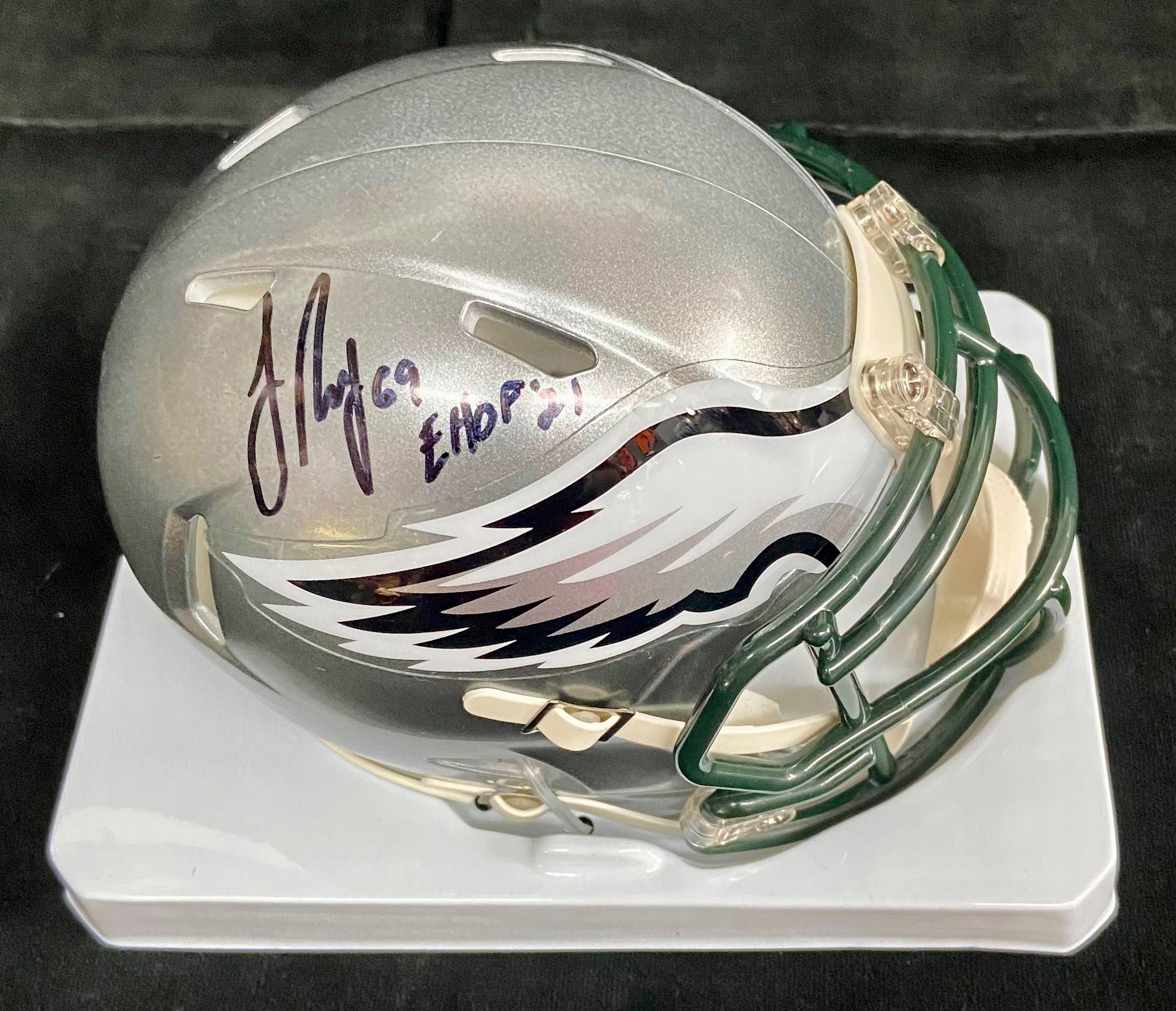 Philadelphia Eagles Jon Runyan Autographed Mini Helmet