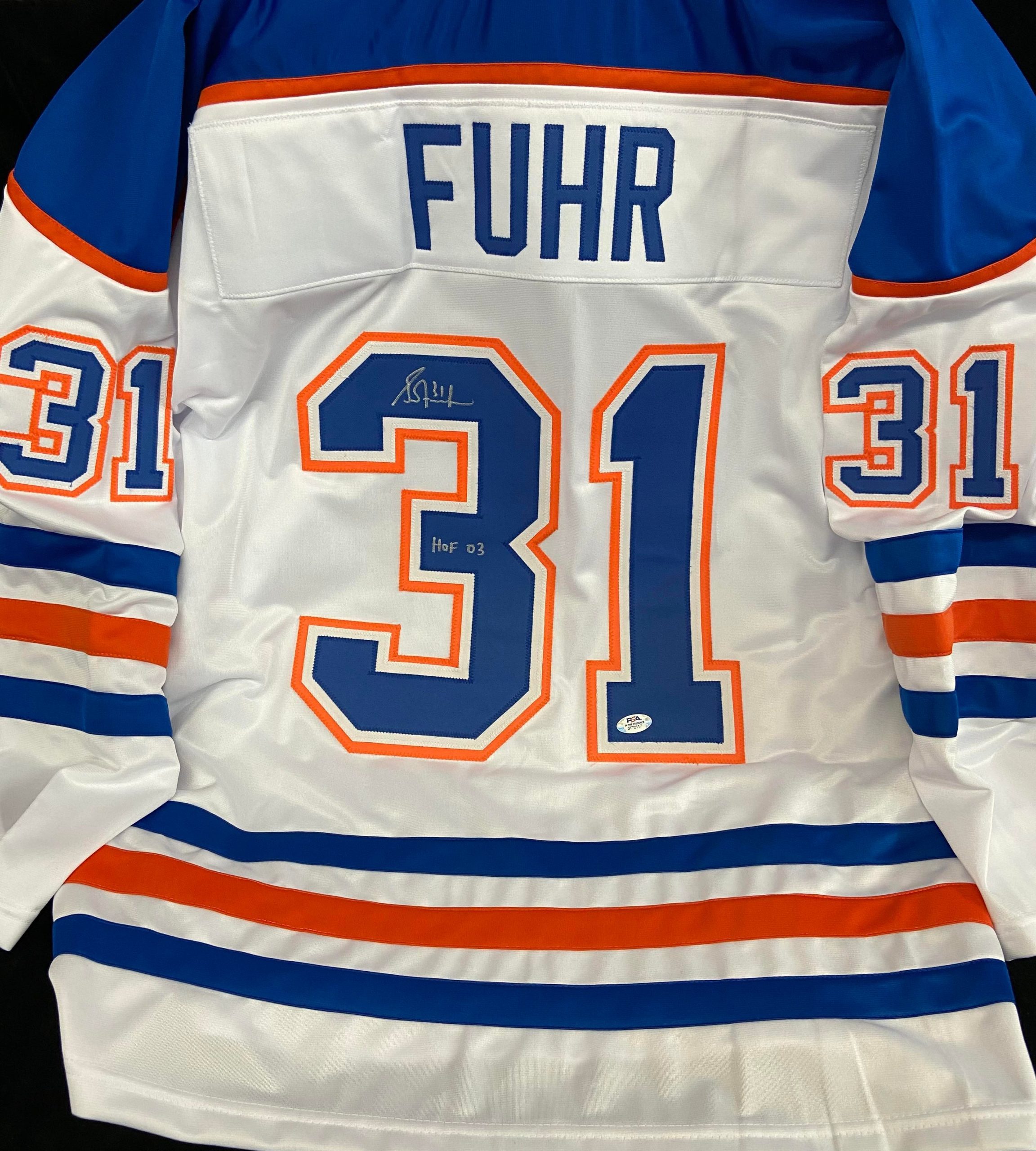 GRANT FUHR SIGNED #31 CCM VINTAGE BLUES JERSEY PROOF HOF RARE PSA COA at  's Sports Collectibles Store