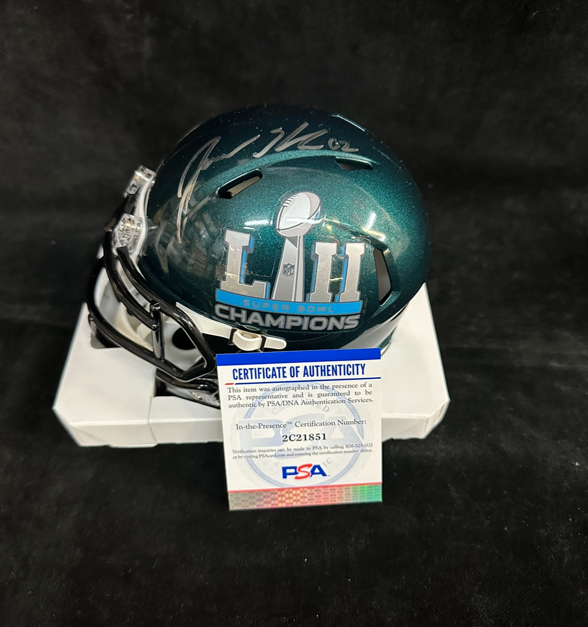 Philadelphia Eagles Jason Kelce Autographed Super Bowl 52 Champion Mini